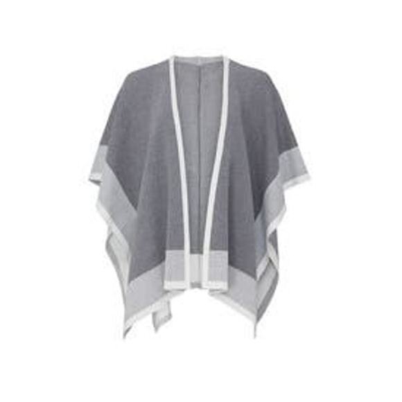 Rachel Roy Collection Gray Combo Colorblock Open Short Sleeve Shawl Size Large - Picture 3 of 11